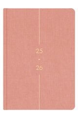 Matt Notebook 2025-2026 A5 Keten Akademik Ajanda 15x21 cm - 17 Aylık Pembe