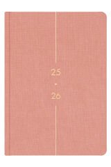Matt Notebook 2025-2026 A5 Keten Akademik Ajanda 15x21 cm - 17 Aylık Pembe