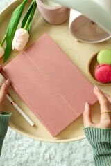 Matt Notebook 2025-2026 A5 Keten Akademik Ajanda 15x21 cm - 17 Aylık Pembe