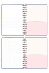 Matt Notebook A5 15x21 cm Spiralli Lastikli 2'li Tarihsiz Not Defteri Seti 1 Kareli 1 Çizgili