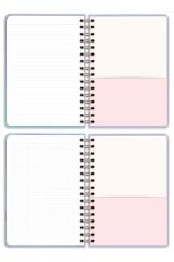 Matt Notebook A5 15x21 cm Spiralli Lastikli 2'li Tarihsiz Not Defteri Seti 1 Kareli 1 Çizgili
