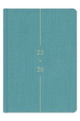 Matt Notebook 2025-2026 A5 Keten Akademik Ajanda 15x21 cm - 17 Aylık Turkuaz