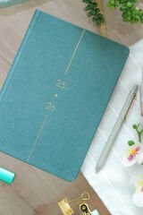 Matt Notebook 2025-2026 A5 Keten Akademik Ajanda 15x21 cm - 17 Aylık Turkuaz