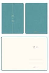 Matt Notebook 2025-2026 A5 Keten Akademik Ajanda 15x21 cm - 17 Aylık Turkuaz