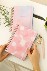 Matt Notebook A5 15x21 cm Spiralli Lastikli 2'li Tarihsiz Not Defteri Seti 1 Kareli 1 Çizgili