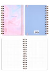 Matt Notebook A5 15x21 cm Spiralli Lastikli 2'li Tarihsiz Not Defteri Seti 1 Kareli 1 Çizgili