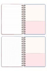 Matt Notebook A5 15x21 cm Spiralli Lastikli 2'li Tarihsiz Not Defteri Seti 1 Kareli 1 Çizgili