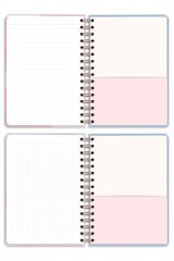 Matt Notebook A5 15x21 cm Spiralli Lastikli 2'li Tarihsiz Not Defteri Seti 1 Kareli 1 Çizgili