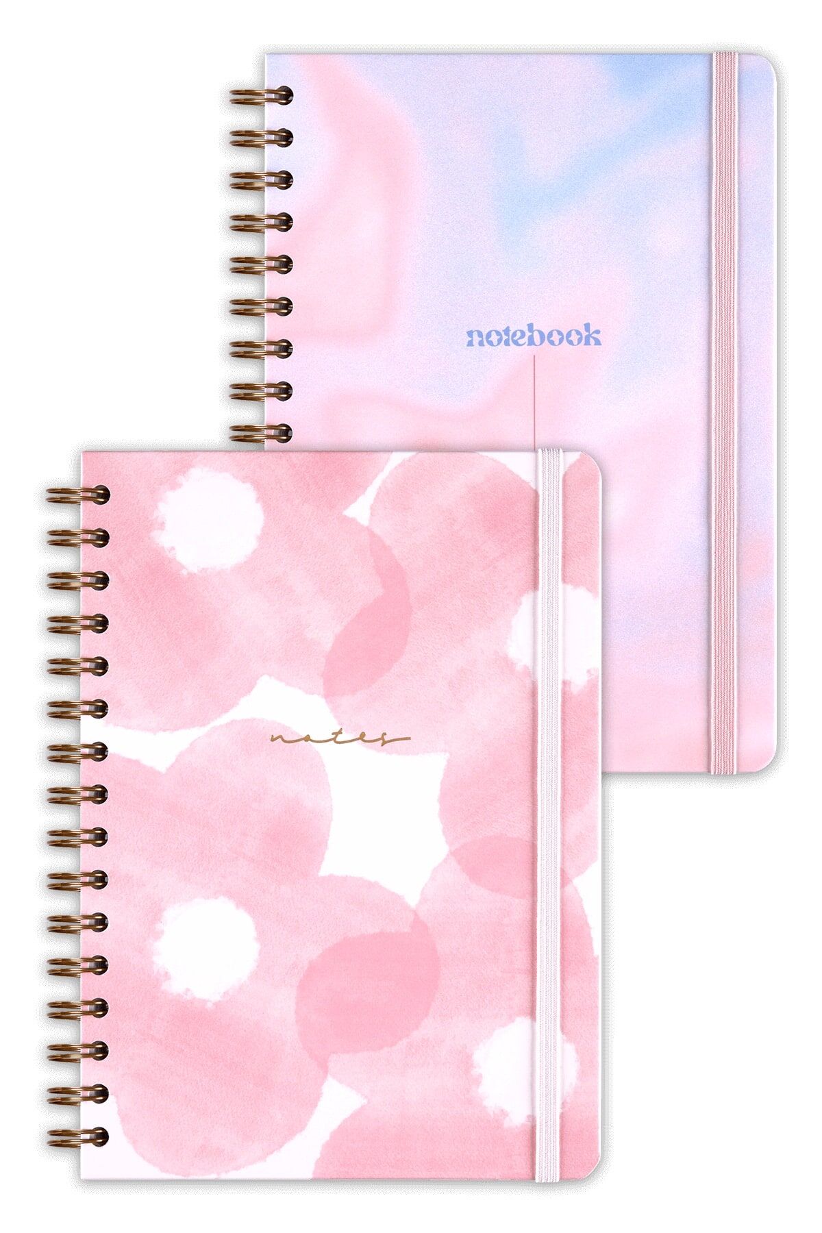 Matt Notebook A5 15x21 cm Spiralli Lastikli 2'li Tarihsiz Not Defteri Seti 1 Kareli 1 Çizgili