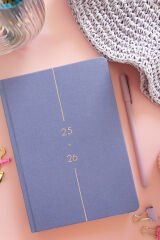 Matt Notebook 2025-2026 A5 Keten Akademik Ajanda 15x21 cm - 17 Aylık Lila