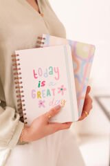 Matt Notebook A5 15x21 cm Spiralli Lastikli 2'li Tarihsiz Not Defteri Seti 1 Kareli 1 Çizgili