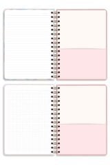 Matt Notebook A5 15x21 cm Spiralli Lastikli 2'li Tarihsiz Not Defteri Seti 1 Kareli 1 Çizgili