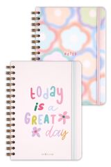 Matt Notebook A5 15x21 cm Spiralli Lastikli 2'li Tarihsiz Not Defteri Seti 1 Kareli 1 Çizgili