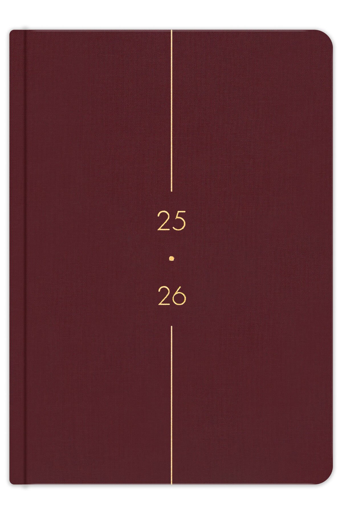 Matt Notebook 2025-2026 A5 Keten Akademik Ajanda 15x21 cm - 17 Aylık Bordo