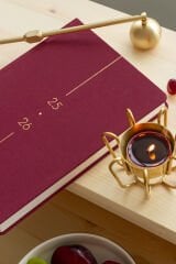 Matt Notebook 2025-2026 A5 Keten Akademik Ajanda 15x21 cm - 17 Aylık Bordo