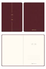 Matt Notebook 2025-2026 A5 Keten Akademik Ajanda 15x21 cm - 17 Aylık Bordo