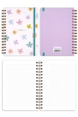 Matt Notebook A5 15x21 cm Spiralli Lastikli 2'li Tarihsiz Not Defteri Seti 1 Kareli 1 Çizgili