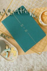 Matt Notebook 2025-2026 A5 Keten Akademik Ajanda 15x21 cm - 17 Aylık Koyu Yeşil