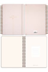 Matt Notebook 20x28 cm A4 Lastikli Spiralli Sert Kapak Not Defteri Çizgili Bej