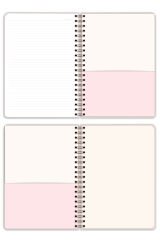 Matt Notebook 20x28 cm A4 Lastikli Spiralli Sert Kapak Not Defteri Çizgili Bej