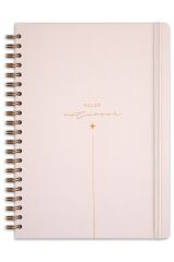 Matt Notebook 20x28 cm A4 Lastikli Spiralli Sert Kapak Not Defteri Çizgili Bej