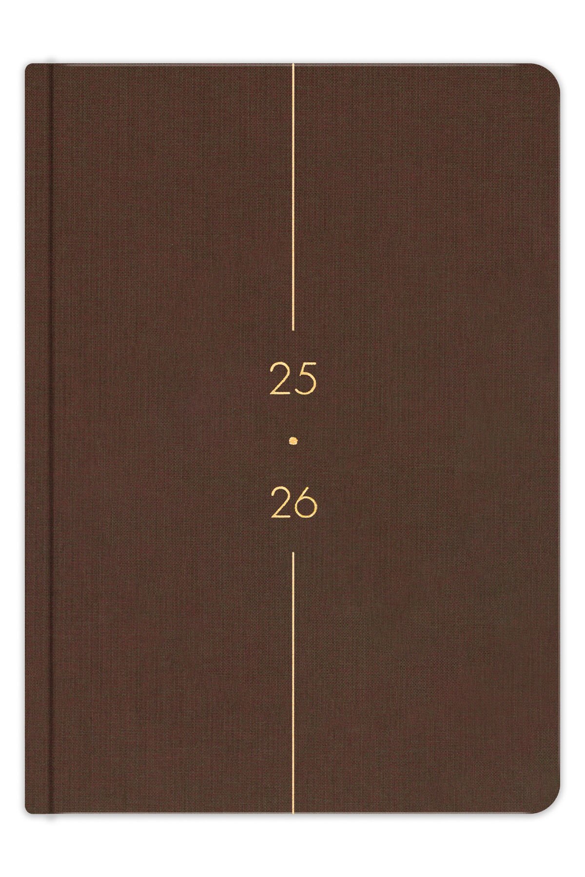 Matt Notebook 2025-2026 A5 Keten Akademik Ajanda 15x21 cm - 17 Aylık Kahverengi