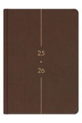 Matt Notebook 2025-2026 A5 Keten Akademik Ajanda 15x21 cm - 17 Aylık Kahverengi