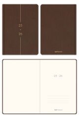 Matt Notebook 2025-2026 A5 Keten Akademik Ajanda 15x21 cm - 17 Aylık Kahverengi