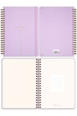 Matt Notebook 20x28 cm A4 Lastikli Spiralli Sert Kapak Not Defteri Kareli Lila