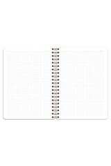 Matt Notebook 20x28 cm A4 Lastikli Spiralli Sert Kapak Not Defteri Kareli Lila