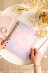 Matt Notebook 19x21 cm Kare Lastikli Spiralli Sert Kapak Not Defteri Kareli