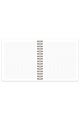 Matt Notebook 19x21 cm Kare Lastikli Spiralli Sert Kapak Not Defteri Kareli