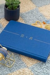 Matt Notebook 2025-2026 A5 Keten Akademik Ajanda 15x21 cm - 17 Aylık Mavi