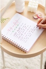Matt Notebook 19x21 cm Kare Lastikli Spiralli Sert Kapak Not Defteri Kareli