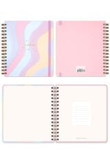 Matt Notebook 19x21 cm Kare Lastikli Spiralli Sert Kapak Not Defteri Kareli