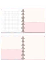 Matt Notebook 19x21 cm Kare Lastikli Spiralli Sert Kapak Not Defteri Kareli