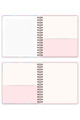 Matt Notebook 19x21 cm Kare Lastikli Spiralli Sert Kapak Not Defteri Kareli