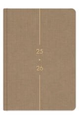 Matt Notebook 2025-2026 A5 Keten Akademik Ajanda 15x21 cm - 17 Aylık Sütlü Kahve