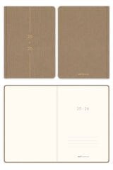 Matt Notebook 2025-2026 A5 Keten Akademik Ajanda 15x21 cm - 17 Aylık Sütlü Kahve