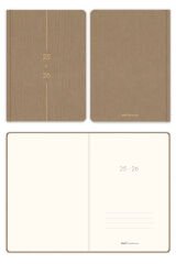 Matt Notebook 2025-2026 A5 Keten Akademik Ajanda 15x21 cm - 17 Aylık Sütlü Kahve
