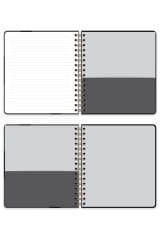 Matt Notebook 19x21 cm Kare Lastikli Spiralli Sert Kapak Not Defteri Çizgili