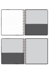 Matt Notebook 19x21 cm Kare Lastikli Spiralli Sert Kapak Not Defteri Çizgili