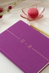 Matt Notebook 2025-2026 A5 Keten Akademik Ajanda 15x21 cm - 17 Aylık Menekşe