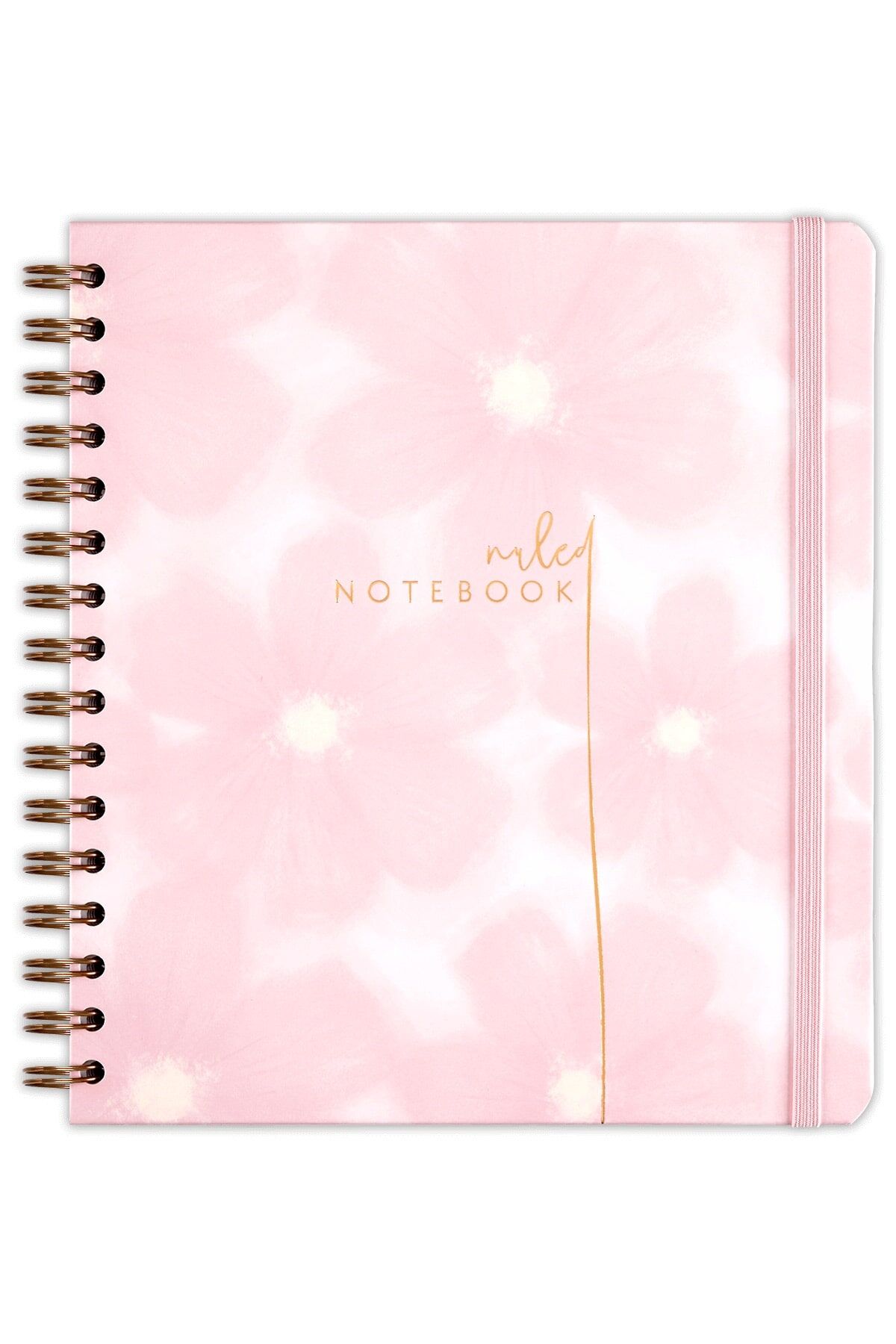 Matt Notebook 19x21 cm Kare Lastikli Spiralli Sert Kapak Not Defteri Çizgili