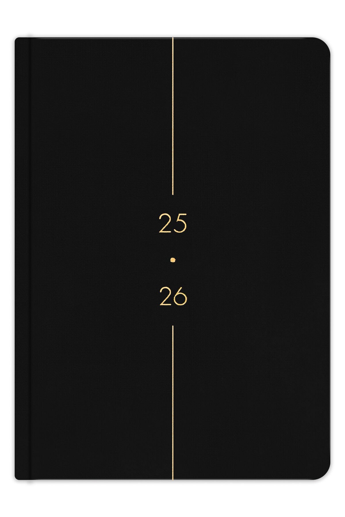 Matt Notebook 2025-2026 A5 Keten Akademik Ajanda 15x21 cm - 17 Aylık Siyah