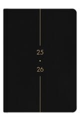 Matt Notebook 2025-2026 A5 Keten Akademik Ajanda 15x21 cm - 17 Aylık Siyah