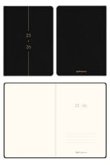 Matt Notebook 2025-2026 A5 Keten Akademik Ajanda 15x21 cm - 17 Aylık Siyah
