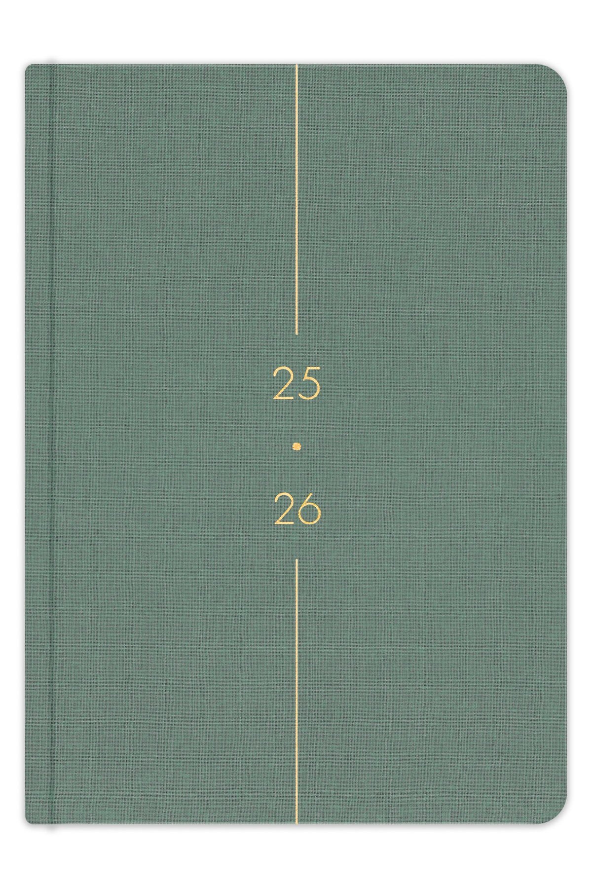 Matt Notebook 2025-2026 A5 Keten Akademik Ajanda 15x21 cm - 17 Aylık Yeşil