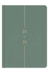 Matt Notebook 2025-2026 A5 Keten Akademik Ajanda 15x21 cm - 17 Aylık Yeşil