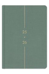 Matt Notebook 2025-2026 A5 Keten Akademik Ajanda 15x21 cm - 17 Aylık Yeşil